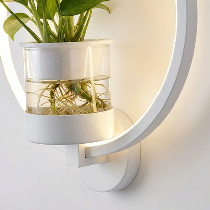 Circular LED Wall Sconce With Planter -  Botaniqua
