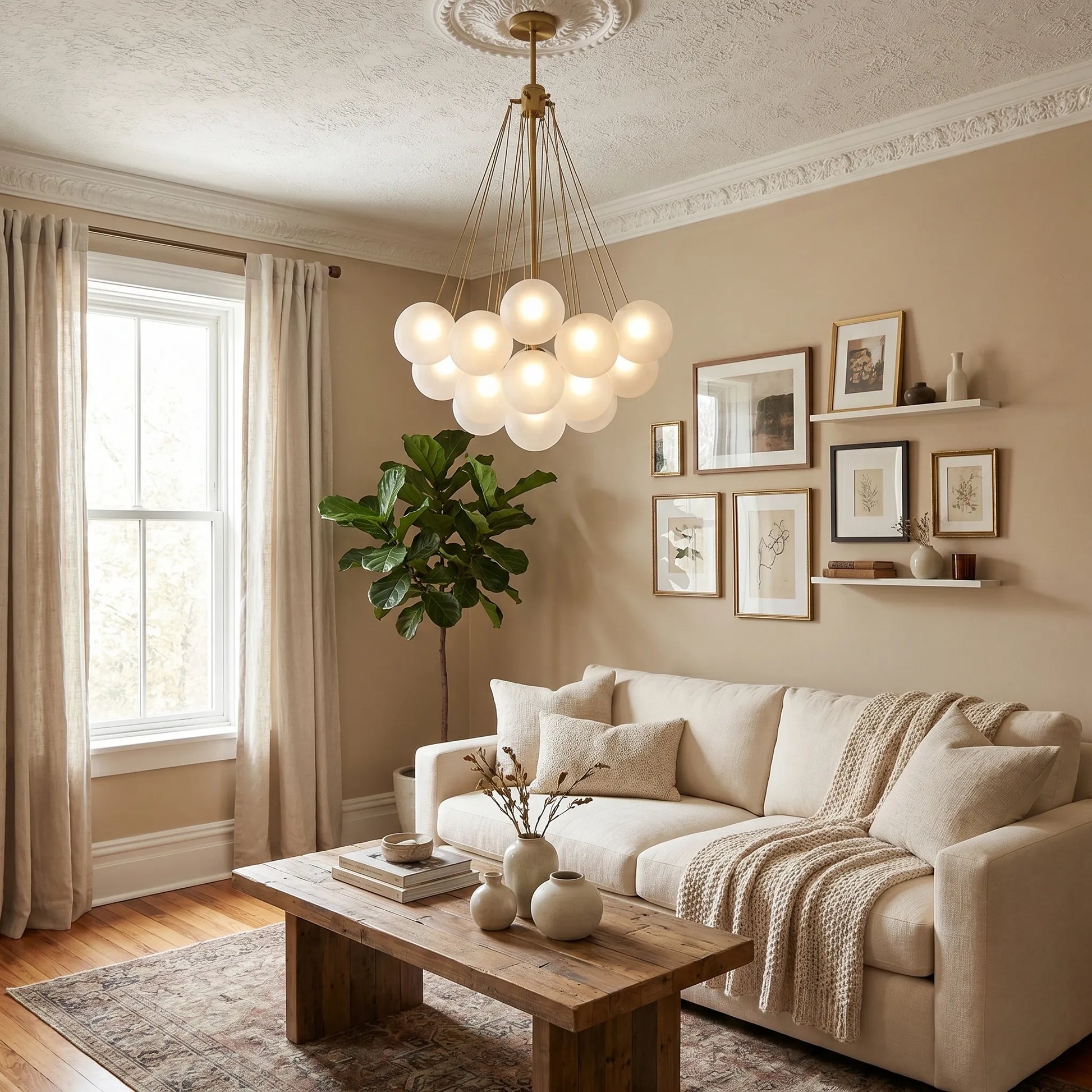 Cluster Globe Pendant Light With LED -  Orblume