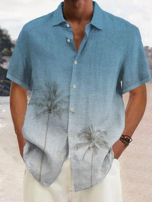 Tropisches Herren-Sommer-T-Shirt mit Kokospalmenmuster – Maceo