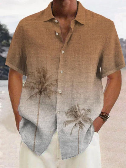 Tropisches Herren-Sommer-T-Shirt mit Kokospalmenmuster – Maceo
