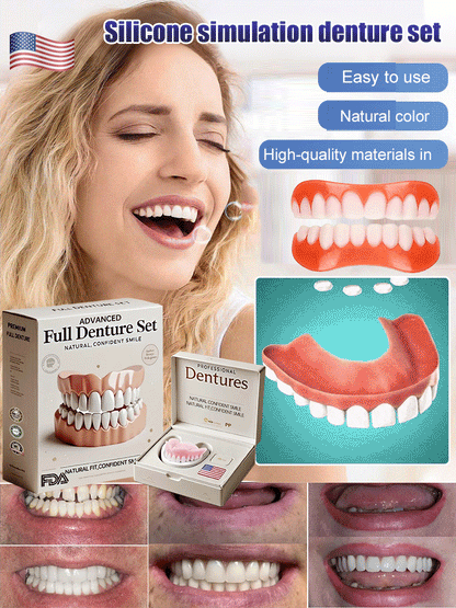 Custom Moldable Cosmetic Denture Set – Reusable Upper & Lower Jaw Solution