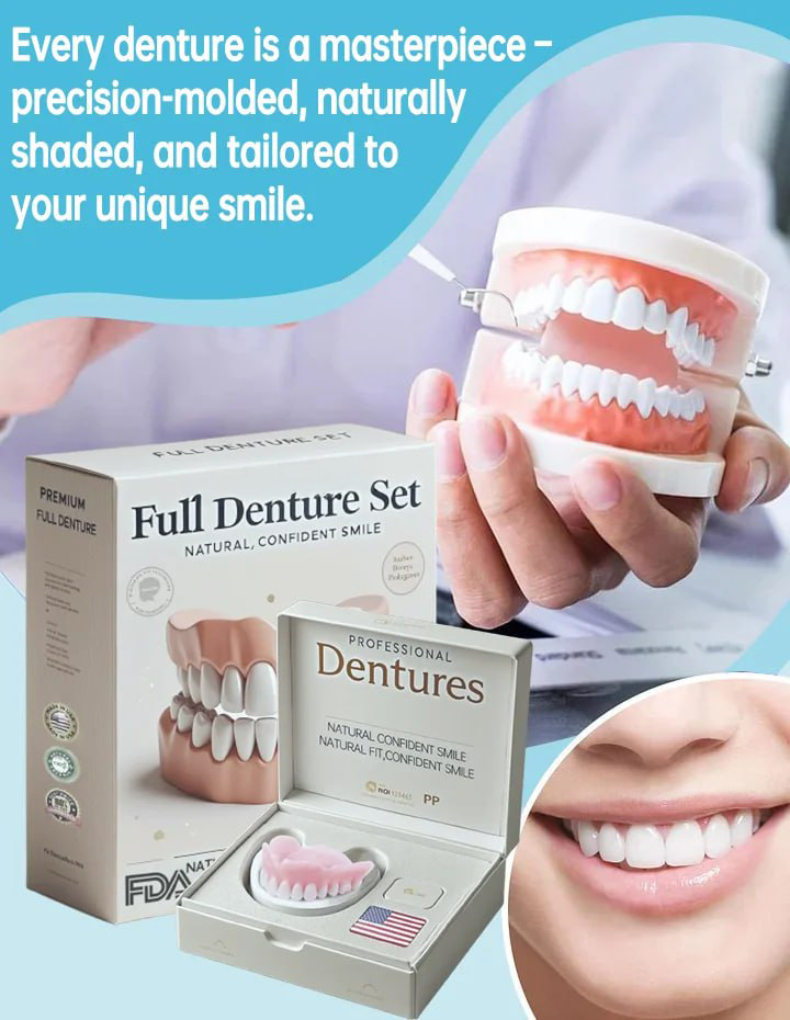 Custom Moldable Cosmetic Denture Set – Reusable Upper & Lower Jaw Solution
