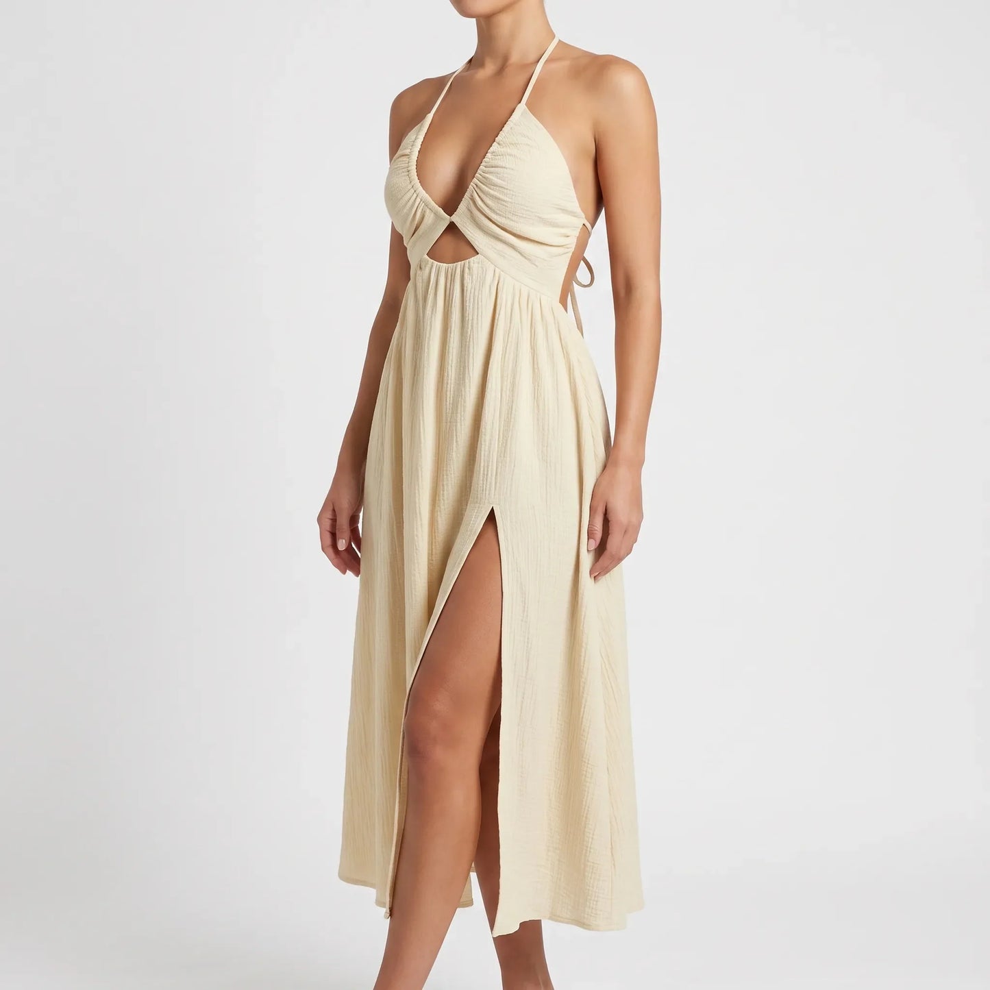 Cut Out Sommerkleid Mit V-Ausschnitt - Florence