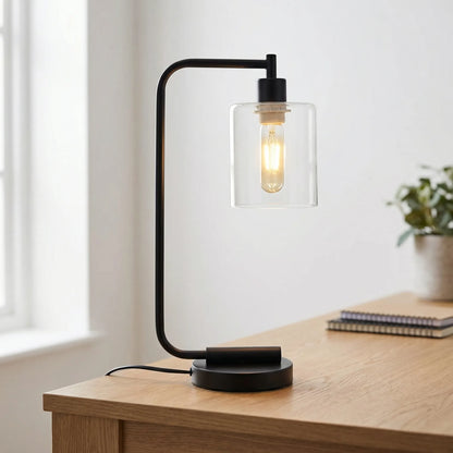 Cylindrical Glass Shade Table Lamp -  Stellox