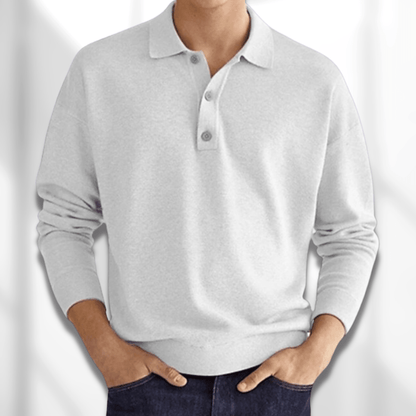 Herbstlicher Modern Fit Langarm-Herrenpolo – Lennard