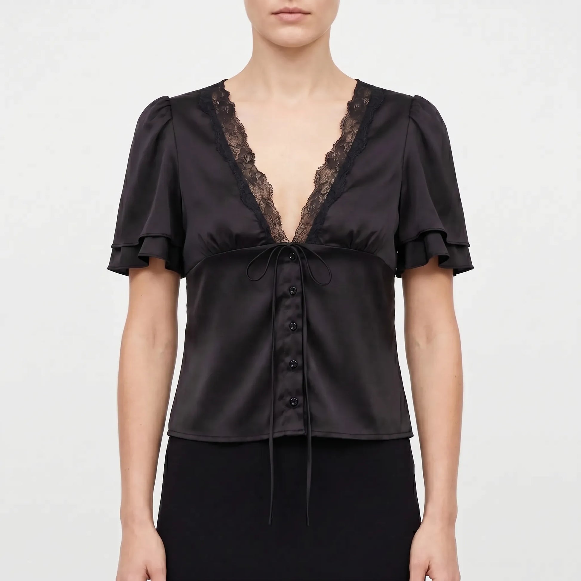 Damenbluse Mit Zierborte -  Beverly