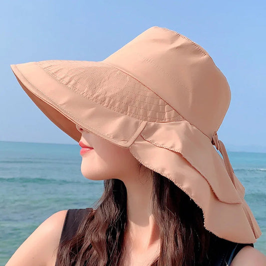 Damen-Sonnenschirm mit breitem Rand und UV-Schutz – Celeste