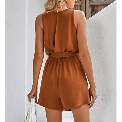 Sommeroverall mit Spitze, V-Ausschnitt und Shorts – Sorelle