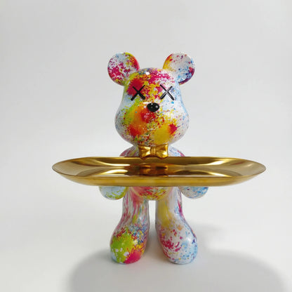 Decoratief Berenbeeldje Met Dienblad - Trayono