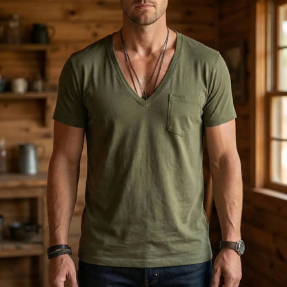 Deep V-Neck Short Sleeve Tee - Ross