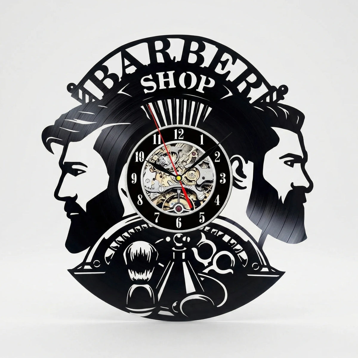 Dekorative Barbershop-Wanduhr - BarbelloTime