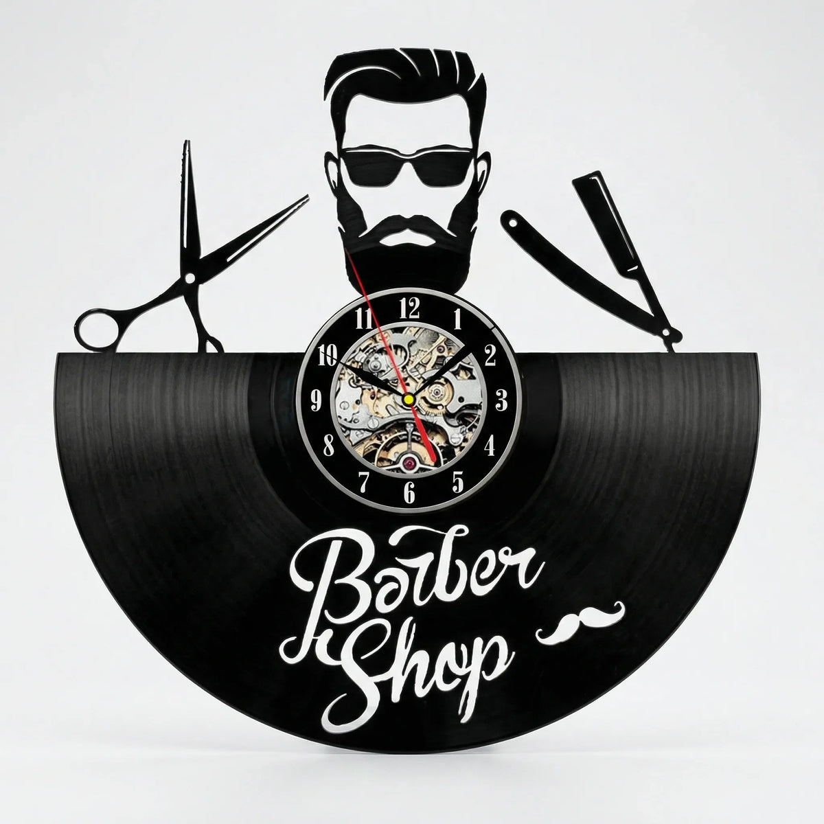 Dekorative Barbershop-Wanduhr - BarbelloTime