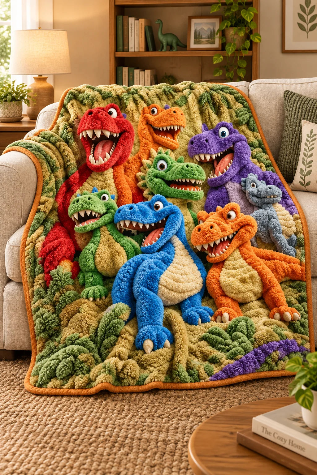 Dino Dream Oversize Throw Blanket – Playful Comfort