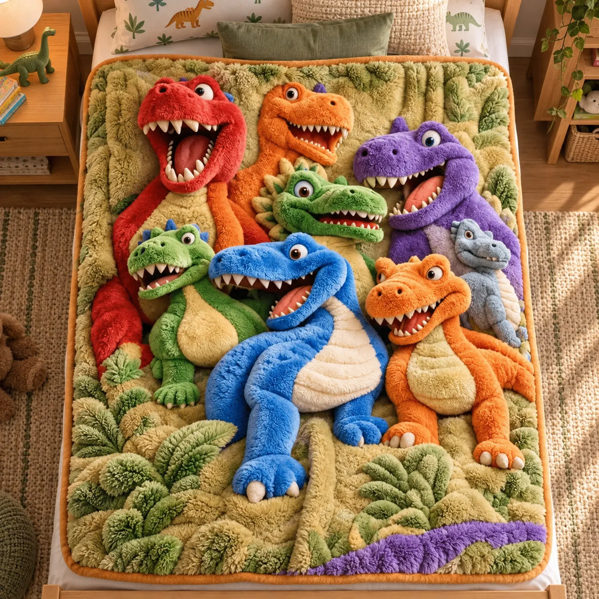 Dino Dream Super Soft Throw Blanket