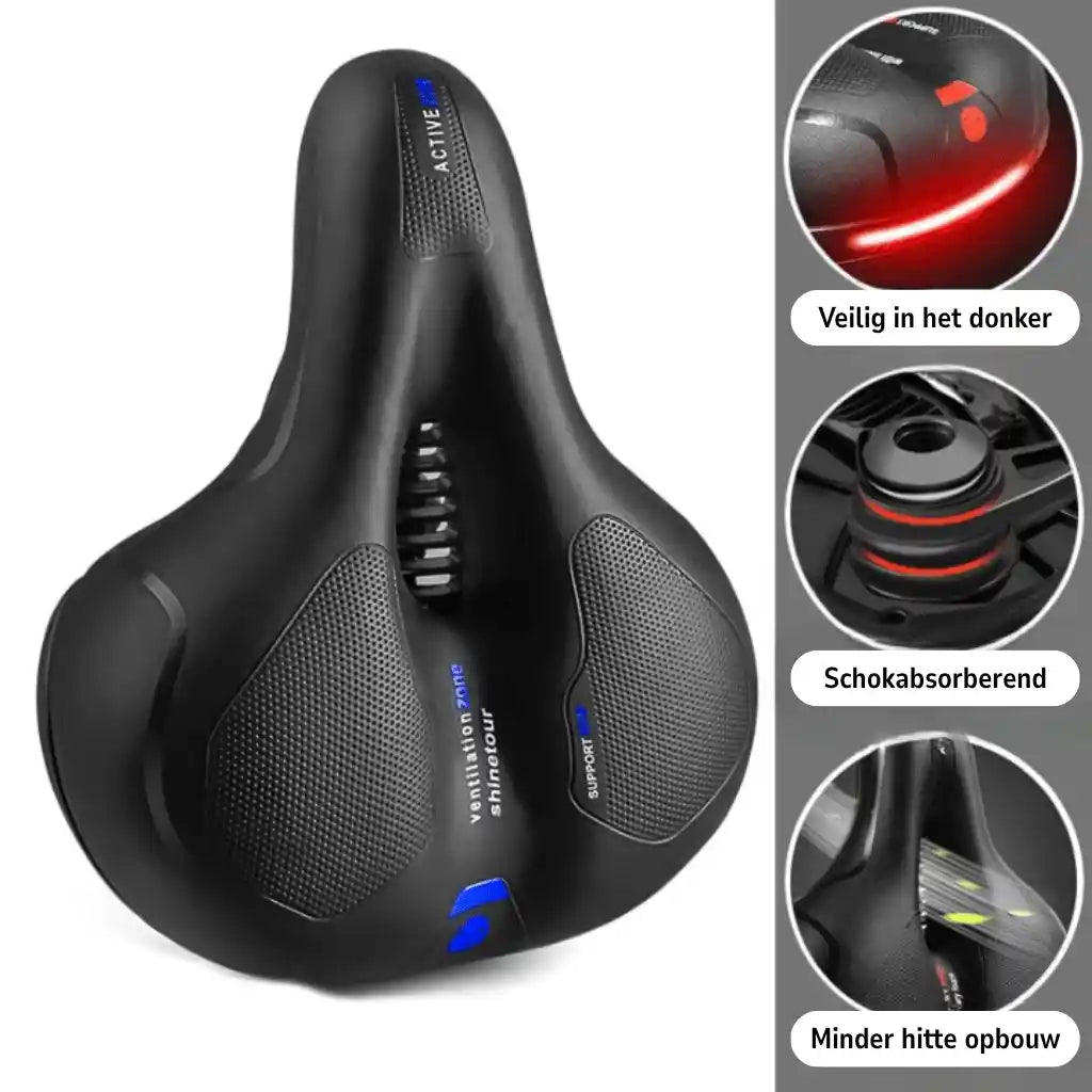 Ergonomic Comfort Bike Seat with Cutout - 2 in Thick Foam, Waterproof PU Leather 19