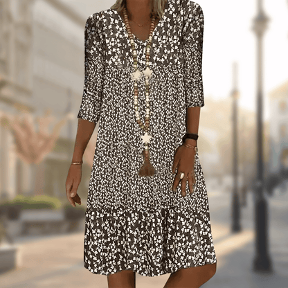 Ditsy Floral Midi Dress With Ruffle Hem - Amanda