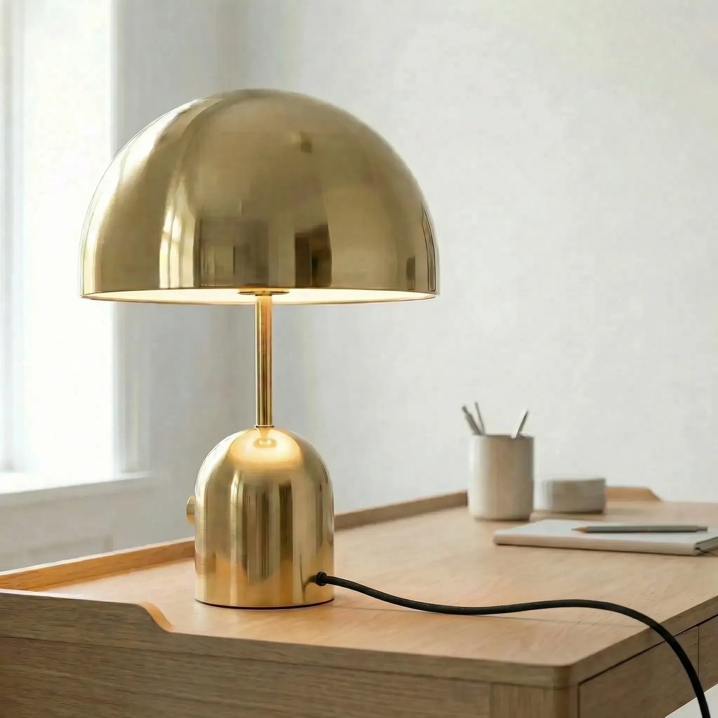 Dome-Shade Table Lamp With Polished Finish -  Domeclair
