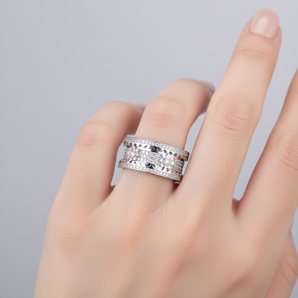 Drehender Silberring - SpinGlam 