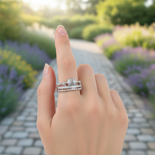 Drehender Zirkonring - FidgetRing 