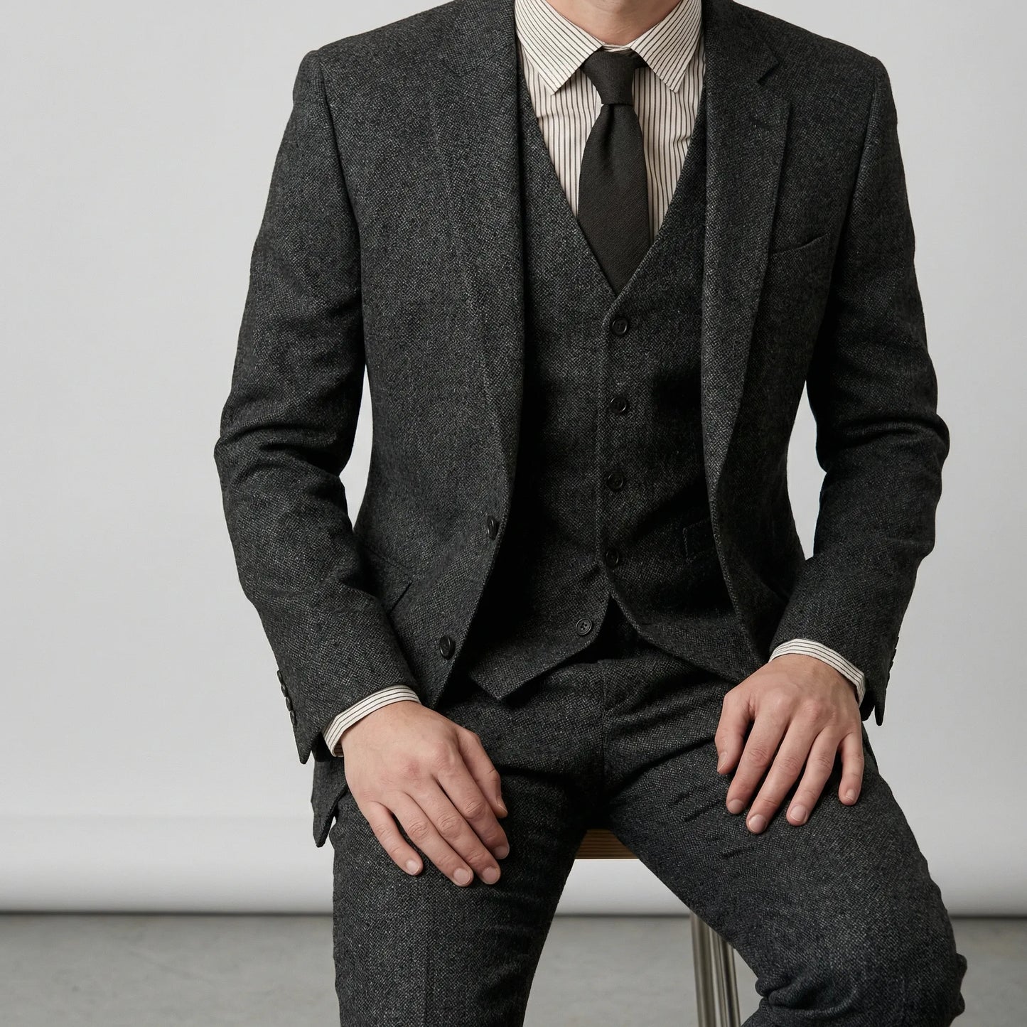 Dreiteiliger Slim-Fit-Anzug - Ansgar