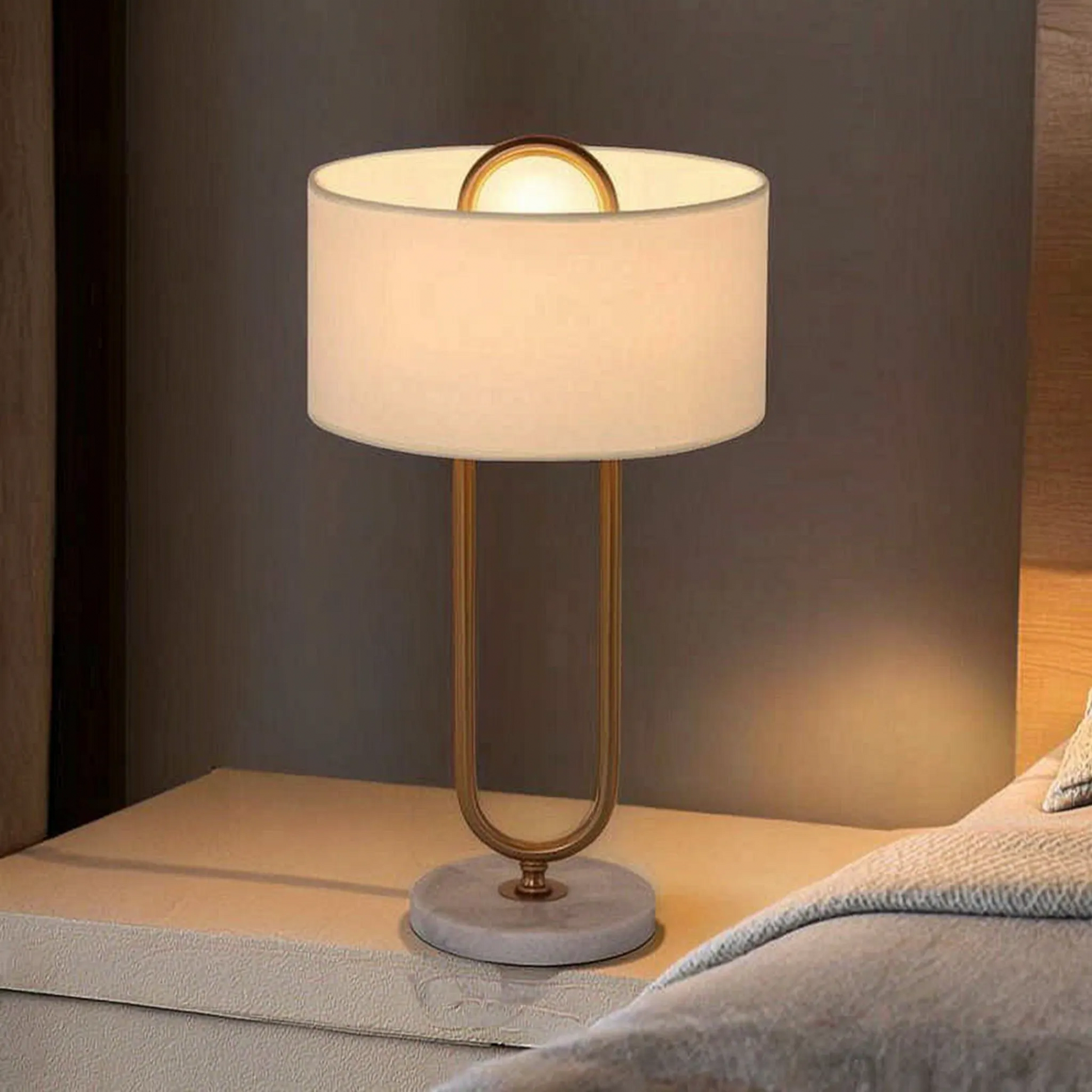 Drum Shade Bedside Table Lamp -  Clarivane