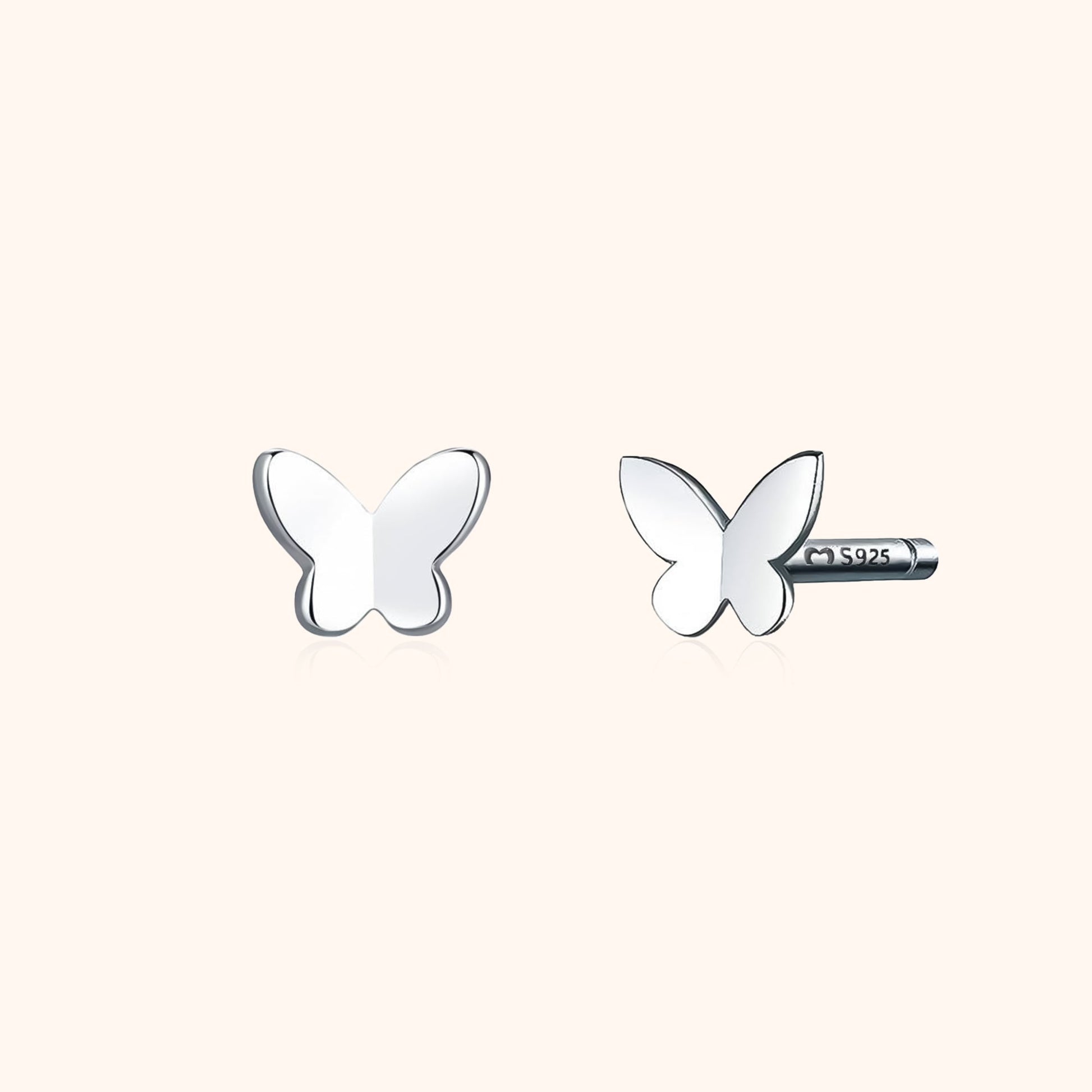 Silberne Schmetterling Ohrringe, S925, minimalistisch, modisch, Damen Schmuck, Geschenkidee.
