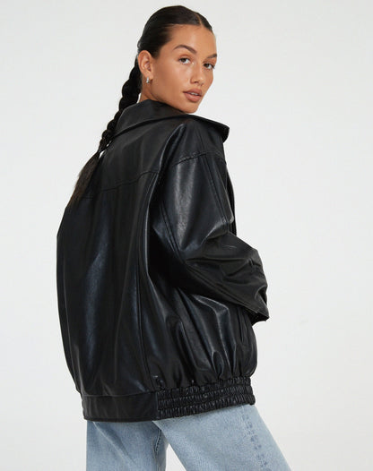Oversized Los Leren Damesjacke – Yara