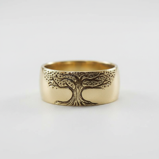 Edelstahlring Mit Baumdesign - TreeRing 