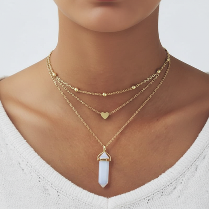 Edelsteinkette Mit Anhänger - HexaJewelry 