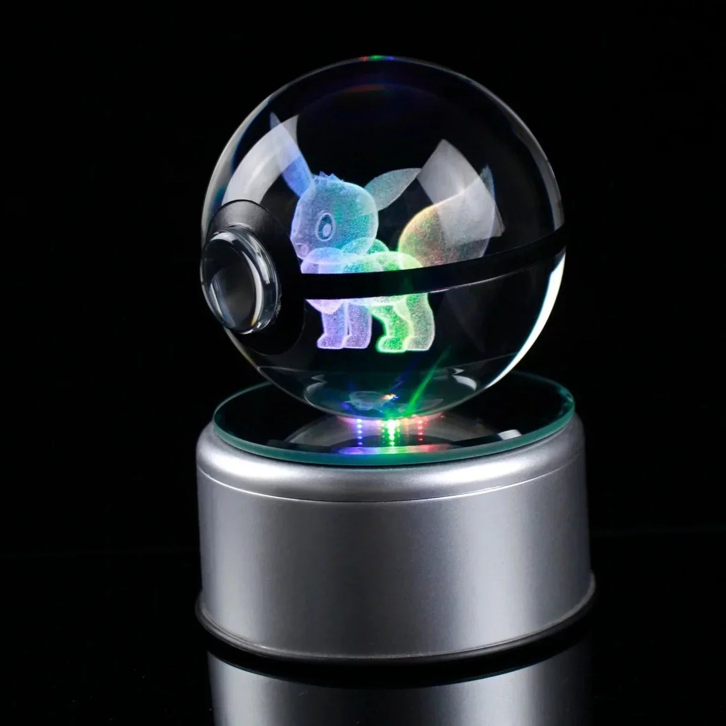 AA OUTOF STOCK Kristall-Pokékugel mit LED-Standfuß – Interaktives Sammelspielzeug