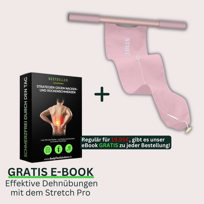 Stretchband in Rosa mit Gratis E-Book, effektive Dehnübungen, Nacken- und Rückenschmerzen lindern.