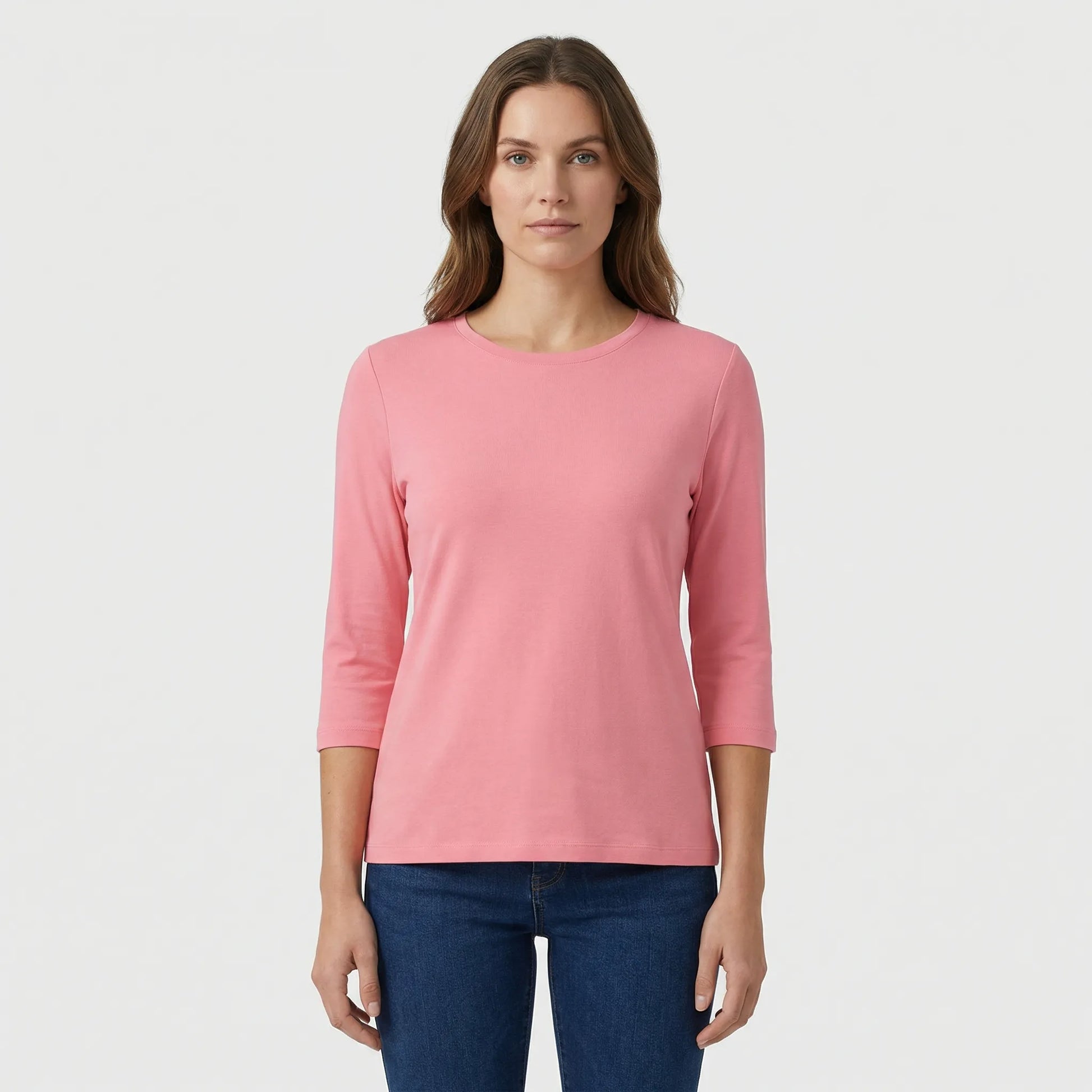 Effen Damesshirt Met Ronde Hals - Adrienne