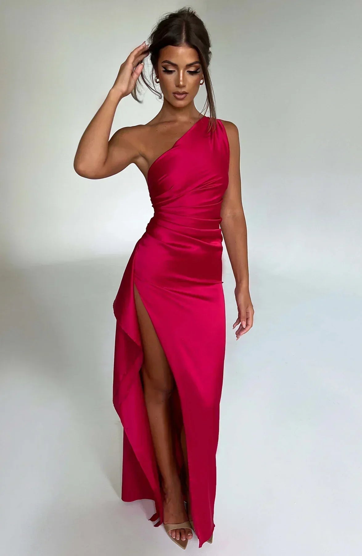 Einseitig Schulterfreies Maxikleid - Ayse