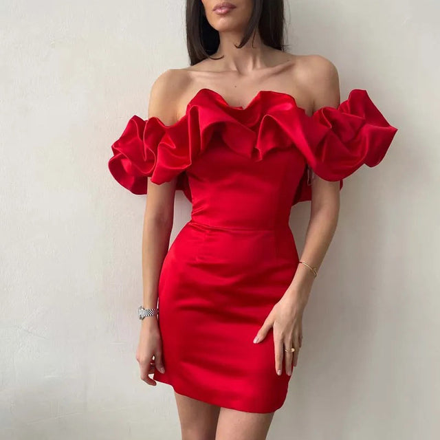 Kleid mit asymmetrischer Schulterpartie – Elin