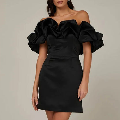 Kleid mit asymmetrischer Schulterpartie – Elin