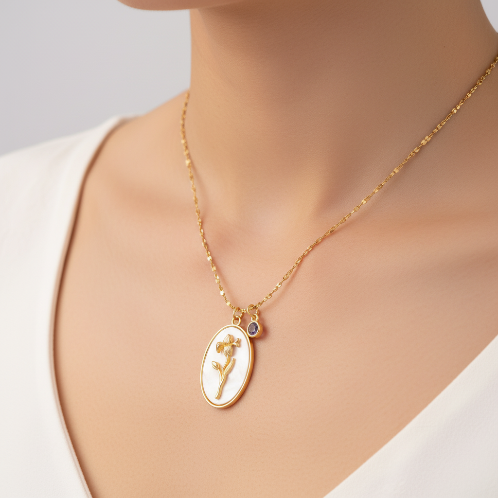 Elegante Geburtsstein-Halskette - AuraJewelry 