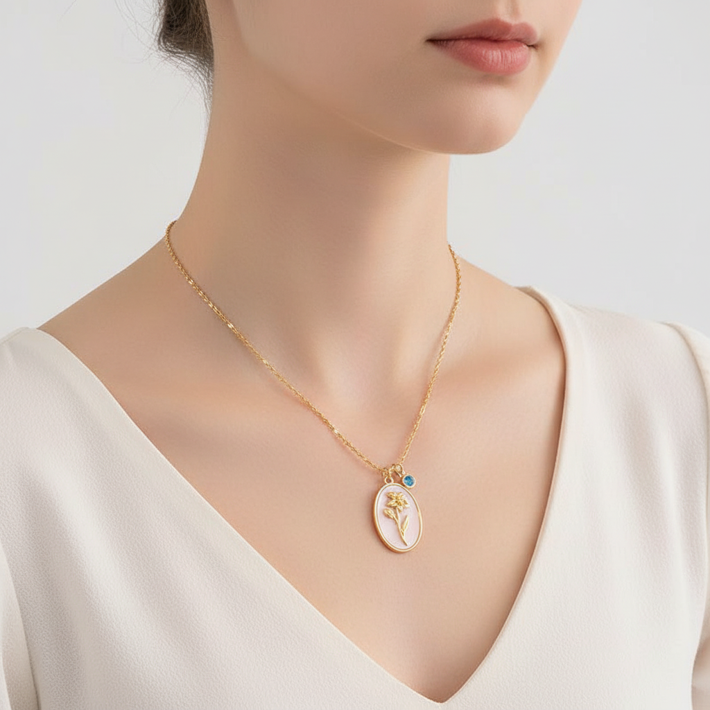 Elegante Geburtsstein-Halskette - AuraJewelry 