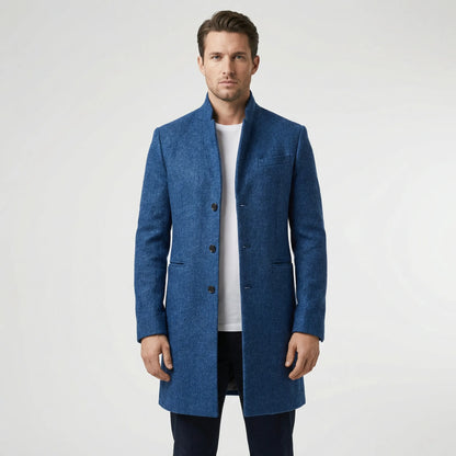Elegante Lange Herenjas Met Staande Kraag - Jerry