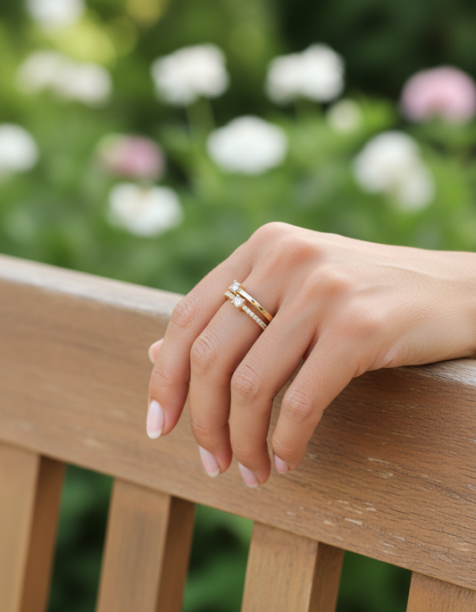 Eleganter Zirkonia-Ring - DuoSparkle 