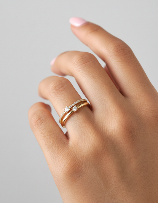 Eleganter Zirkonia-Ring - DuoSparkle 