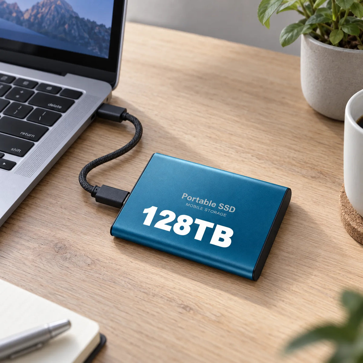 External SSD 128 TB Compact and Fast Portable Drive