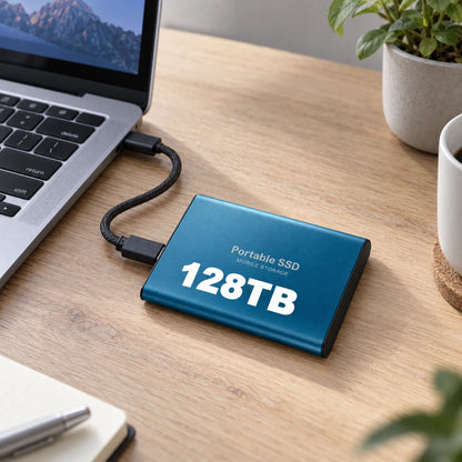 External SSD 128 TB Compact and Fast Portable Drive
