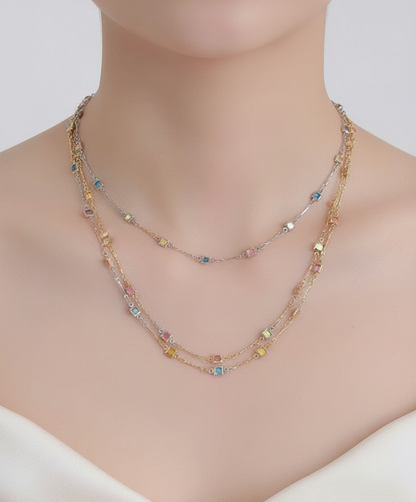 Feine Kette Mit Steinen - VividNecklace 