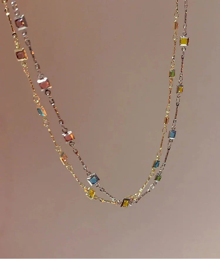 Feine Kette Mit Steinen - VividNecklace 