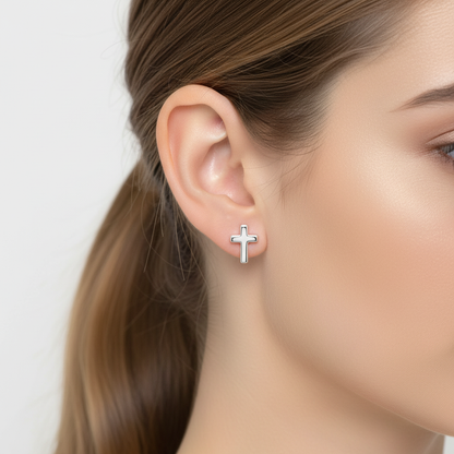 Filigrane Kreuz-Ohrringe - CrossShimmer 