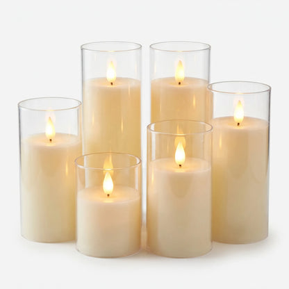 Flameless LED Candles In Glass Holders -  Flamglow