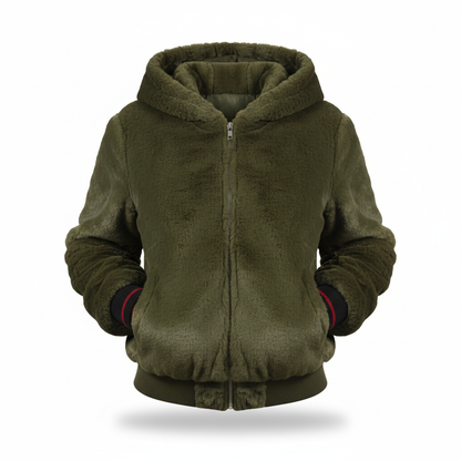 Flauschige Weste Mit Kapuze -  Christina