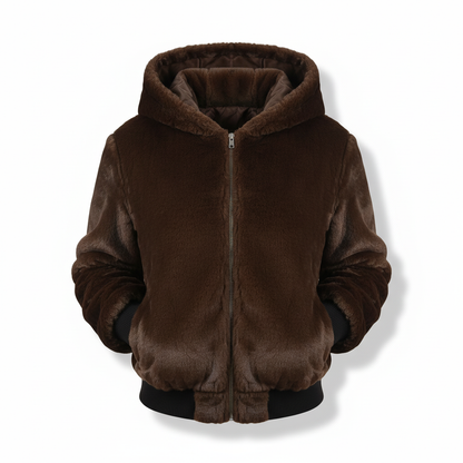 Flauschige Weste Mit Kapuze -  Christina