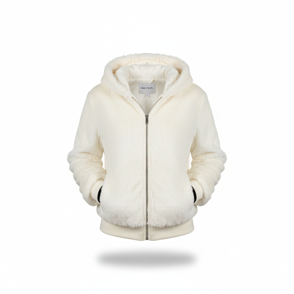 Flauschige Weste Mit Kapuze -  Christina