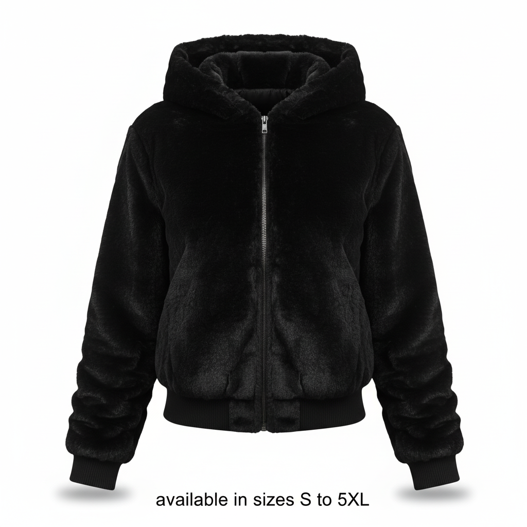 Flauschige Weste Mit Kapuze -  Christina